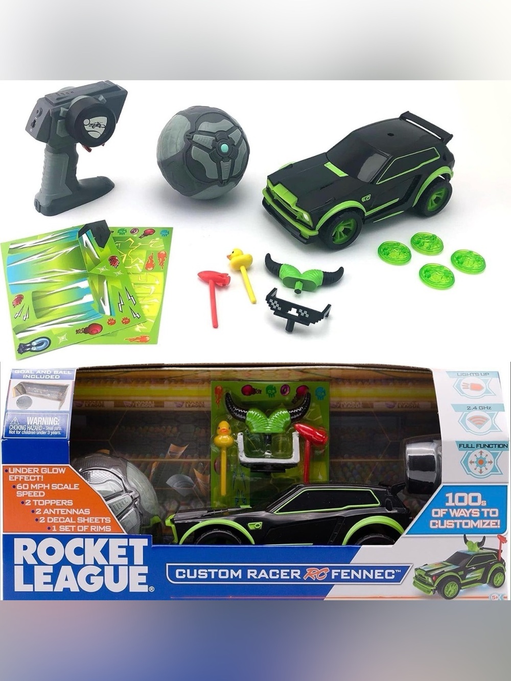The Rocket League Custom RC Fennec is a remote-controlled toy car Brand New